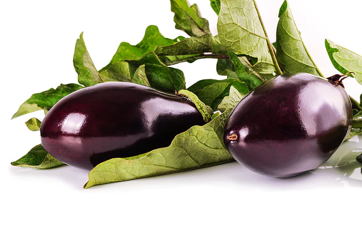eggplant, leaves, vegetables, vegetarian, natural, harvest, isolated