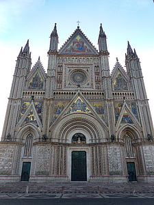 Orvieto, Duomo, arhitektūra, dome, Itālija, baznīca, no rīta