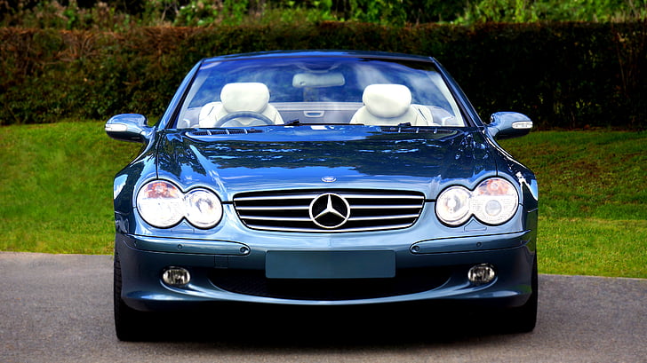 biru, Mobil, kelas, Mobil klasik, convertible, cepat, Mercedes-benz