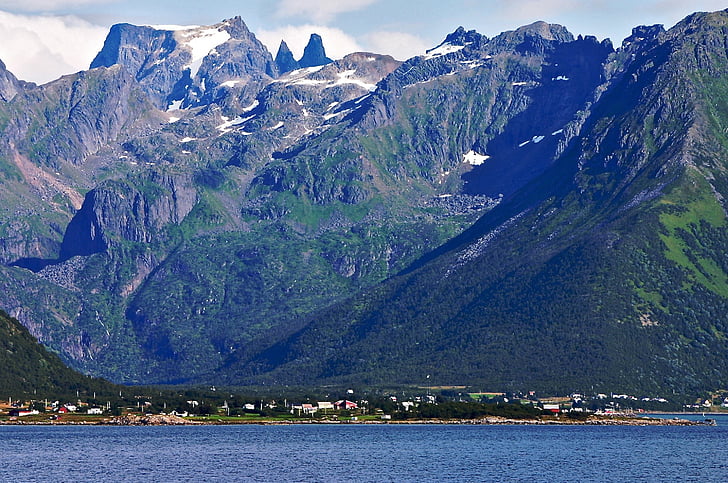 Lofoten, Norvégia, Skandinávia, Hurtigruten, hegyek, Norvégia, természet