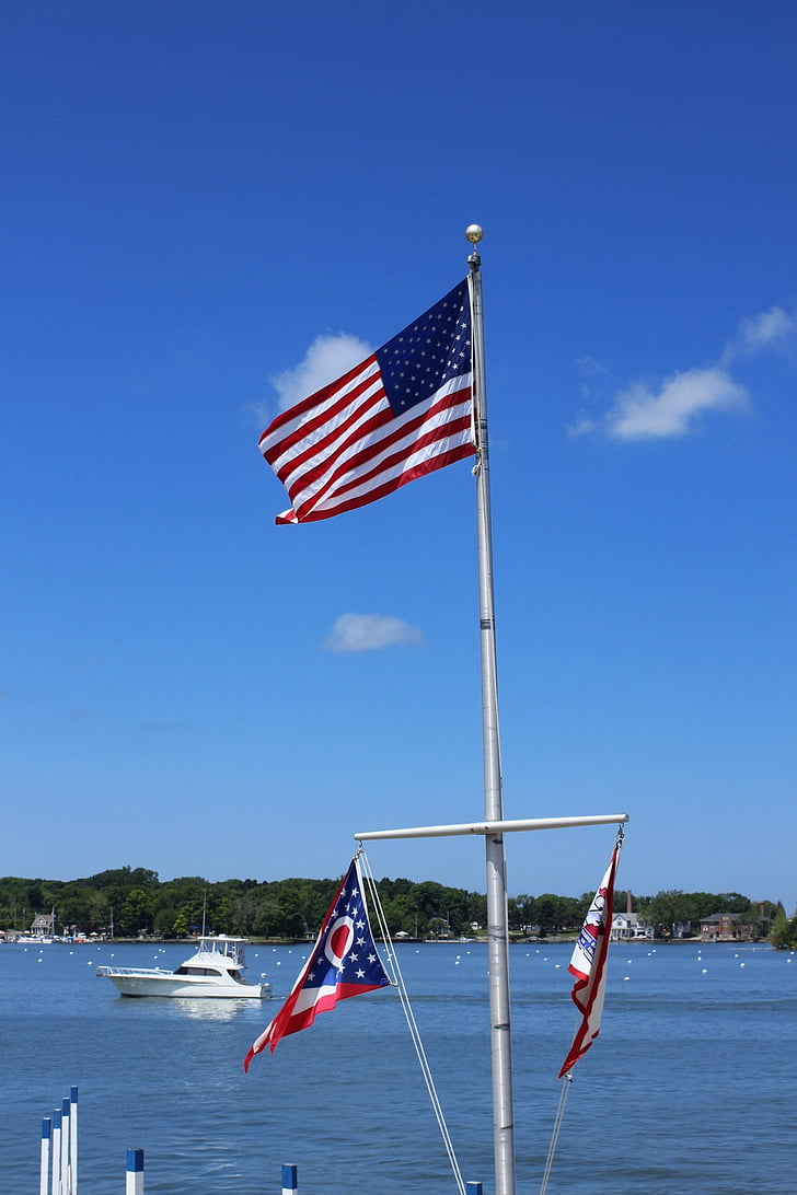 us flag, flag, stars stripes, harbor, port flags, us, american