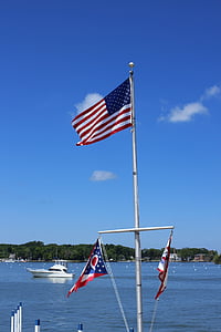 oss flagga, flagga, stjärnor ränder, hamnen, Port flaggor, oss, amerikansk
