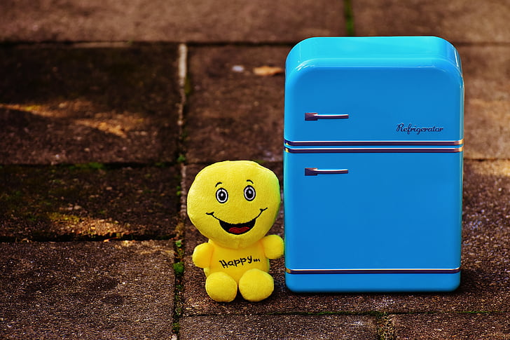 повний холодильник, Щасливий, смайлик, Смішний, жовтий, веселий, емоція
