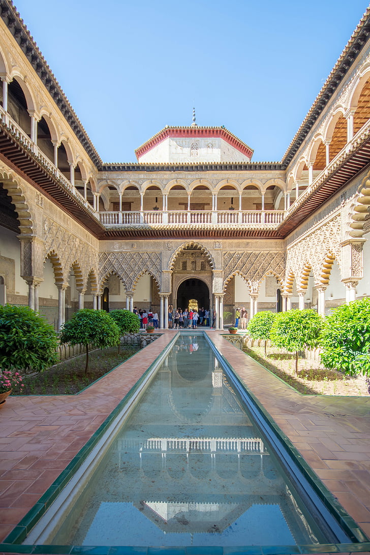 Sevilla, España, arquitectura, históricamente, edificio, Alcázar