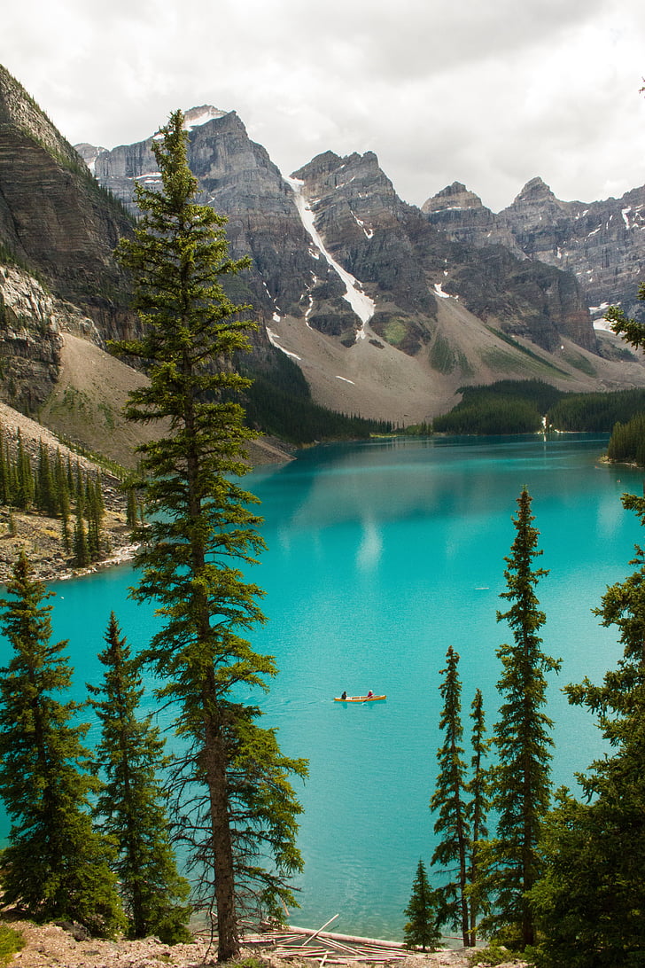 Λίμνη, μπλε, νερό, πράσινο, δέντρα, φυτό, βουνό