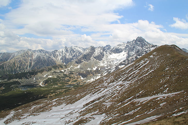 Kasprowy wierch, panoràmica, veure, muntanyes, polonès Tatra, Turisme, cel