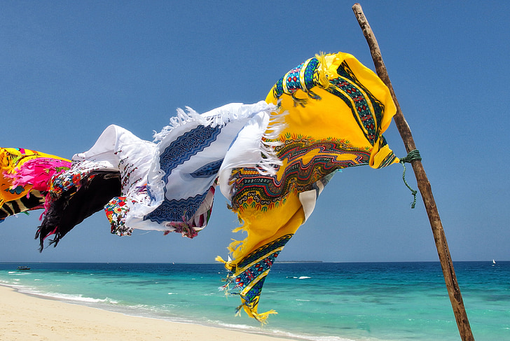 Zanzibar, mare, blu, spiaggia, Tanzania, estate, orizzonte