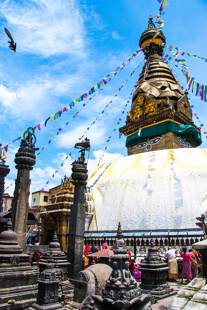 인도, 네팔어, 아시아, 여행, boudhanath, 불교, 카트만두
