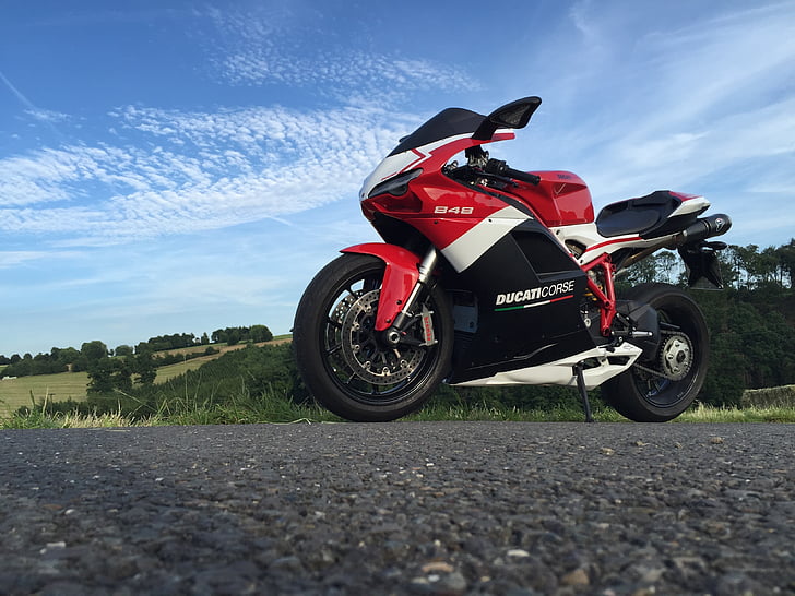 Ducati, 848, Eco, motorka, kolo, pouze jeden člověk, motocyklu
