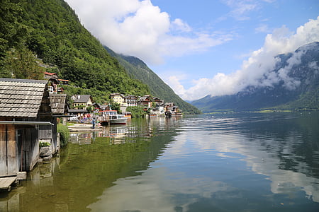 hallstatt, austria, nature, lake, travel