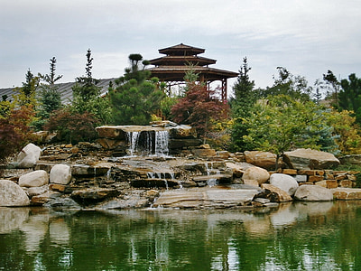 garden, relaxation, chinese garden, lagoon, meditation, meditation garden