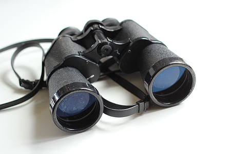 双筒望远镜, 老, 古董, 设备, 白色, 间谍, 望远镜