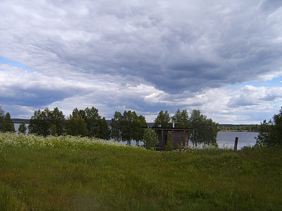 Lacul, cer, nor, apa, Finlandeză, plajă, nori
