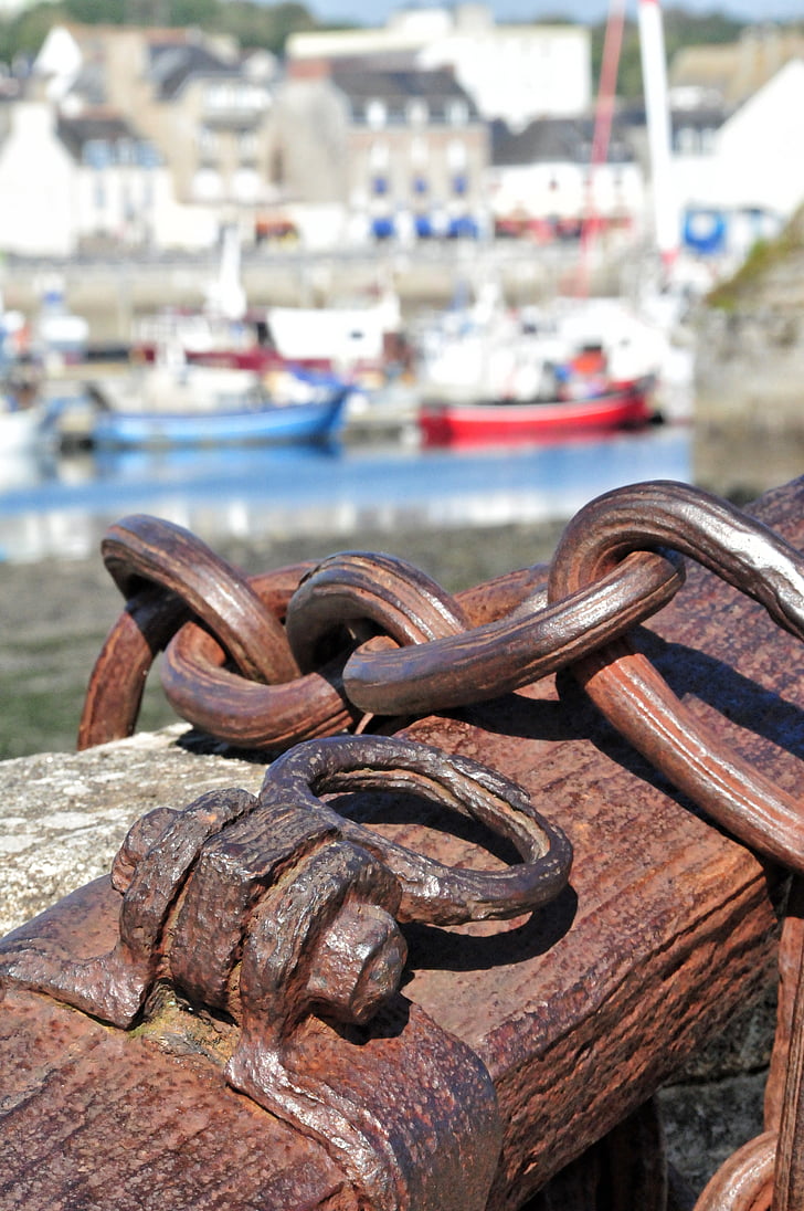 anchor, boat, port, sea, wharf, string, rings