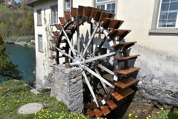 waterwheel, mill, mill wheel, water mill, water power, bach