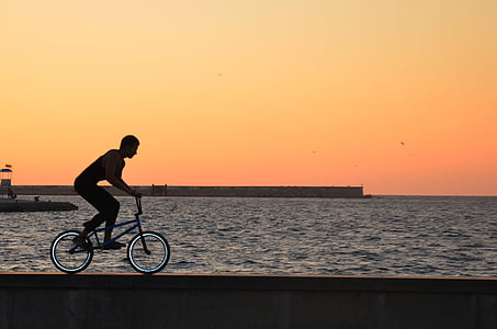 velosipēdists, sporta, velosipēds, jūra, pasūtījuma, Krima, Riteņbraukšana