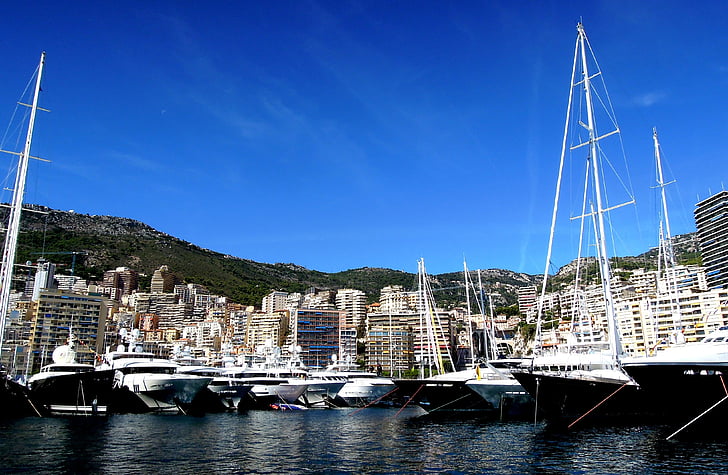 Monaco, hamnen, Yacht, Monte, Carlo, Medelhavet, resor