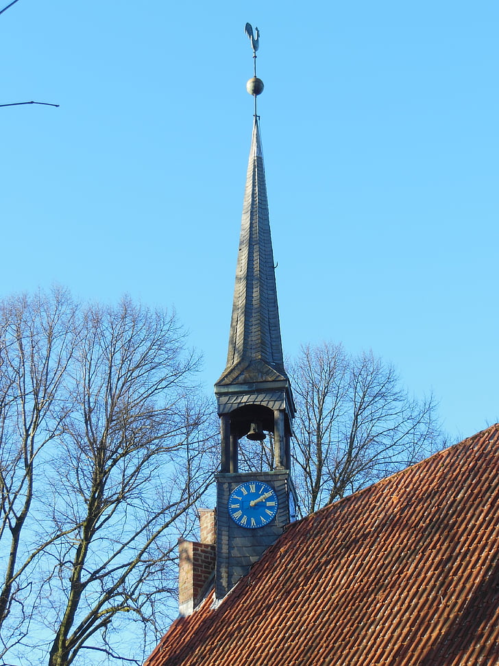 Mecklenburg, zgodovinsko, cerkev, spomenik, značilen, arhitektura, nebo