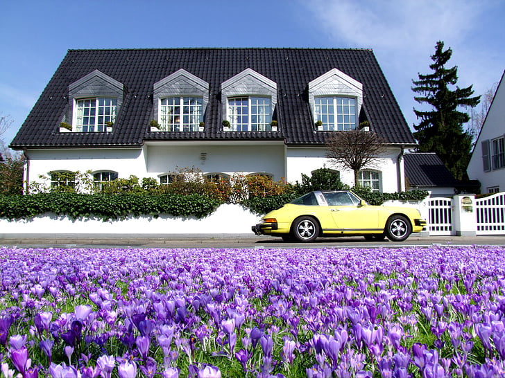 Villa, casa, casa de somni, luxe, Porsche, Porsche carrera, auto