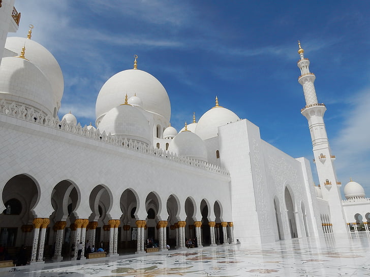 Abu dhabi, moskén, Arabemiraten, arkitektur, islam, u en e, Orient