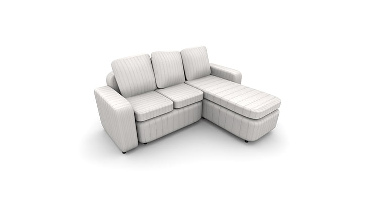 kursi, sofa, rumah, rumah, 3D, memotong, latar belakang putih