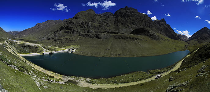 central hidroeléctrica, HUANZA, Perú, presa agua, de dragado, planta de energía, montaña