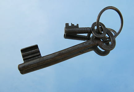 kulcs, fém, zár, eszköz