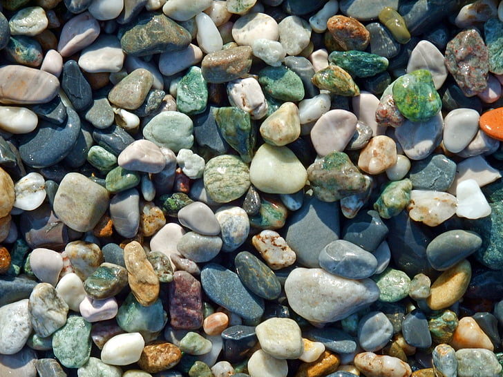 šljunak, kamena, plaža, šarene, boja, struktura, tekstura