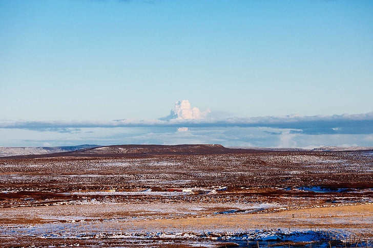 Eyjafjallajokull, paisagem, natureza, vapor, vulcão, neve, scenics