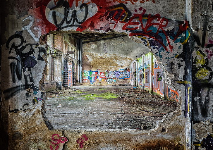 lost places, wall, pforphoto, graffiti, greasy, street art, mood
