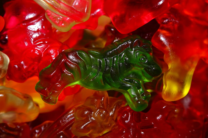 Gummibärchen, ovocné želé, ovocné želé směs, Haribo, Gummi medvědi, barevné, sladkosti