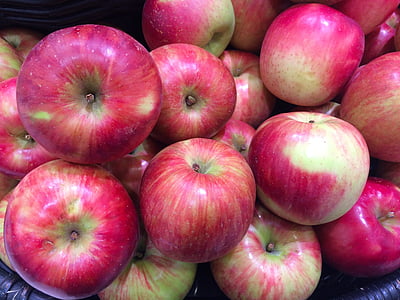 obuolių, raudona, jaunais ir nuotaikingas, ryškus, daržovės, departamentas, Universalinė parduotuvė