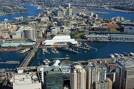Sydney, Darling harbour, osta, no augšas, programma Outlook, pilsētas skatu