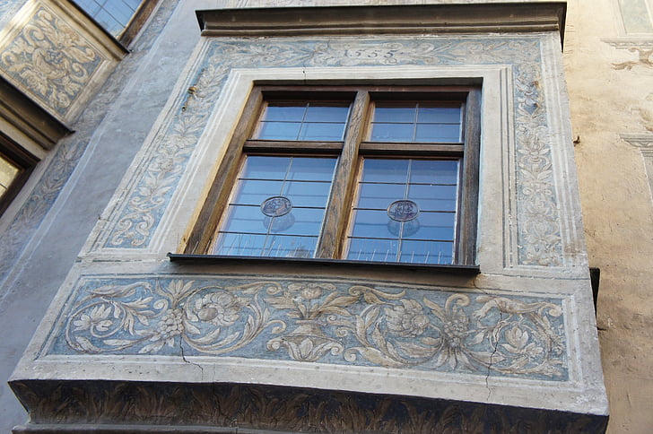 παράθυρο κόλπων, Αρχική σελίδα, πρόσοψη, Χειροποίητη, κτίριο, τοίχου, παράθυρο