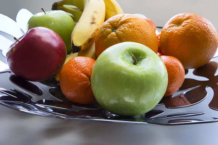 ovoce, Jablko, oranžová, banán, moc, jídlo, čerstvosti