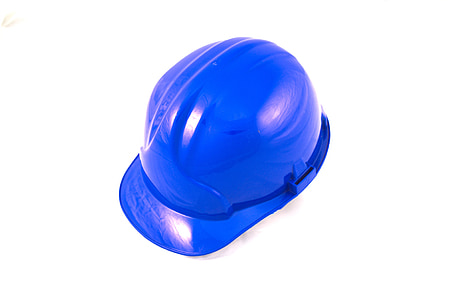trabalho, capacete, azul, indústria, segurança, construção