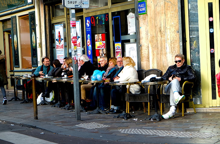 Pariz, kutak, kafić, Francuska, francuski, kultura, tipičan