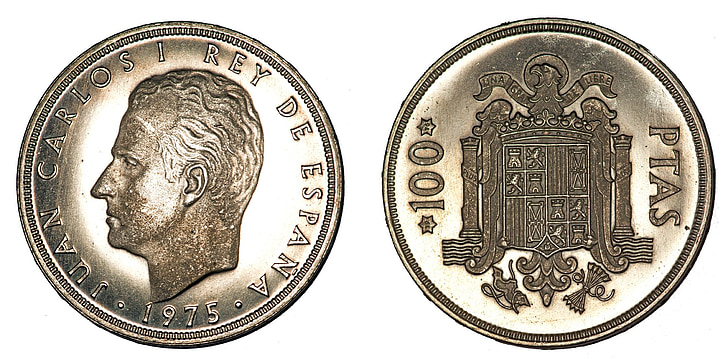 pesetas, pièces de monnaie, Espagne, argent, devise, trésorerie, Metal