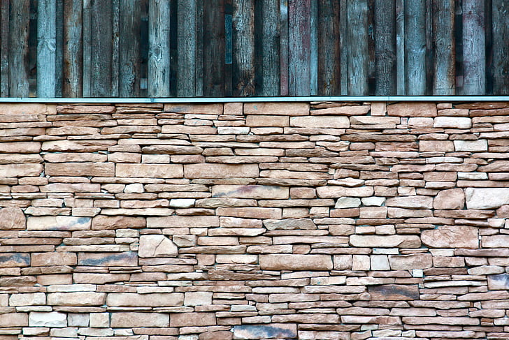 muur, hout, steen, gevel, stenen muur, gebouw, het platform
