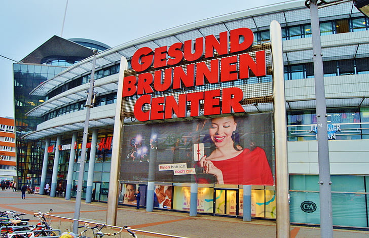 centrum zakupów, dane wejściowe, fasada, Architektura, budynek, Berlin, Gesundbrunnen-center