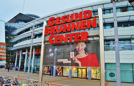 Centrul de cumpărare, intrare, fatada, arhitectura, clădire, Berlin, Gesundbrunnen-centru