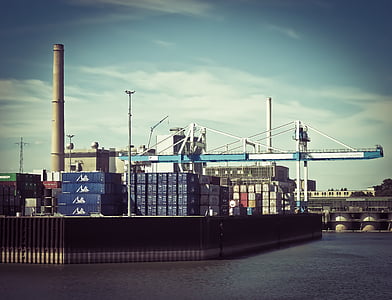 poort, container, containerterminal, verzending, lading, handel hub, kraan
