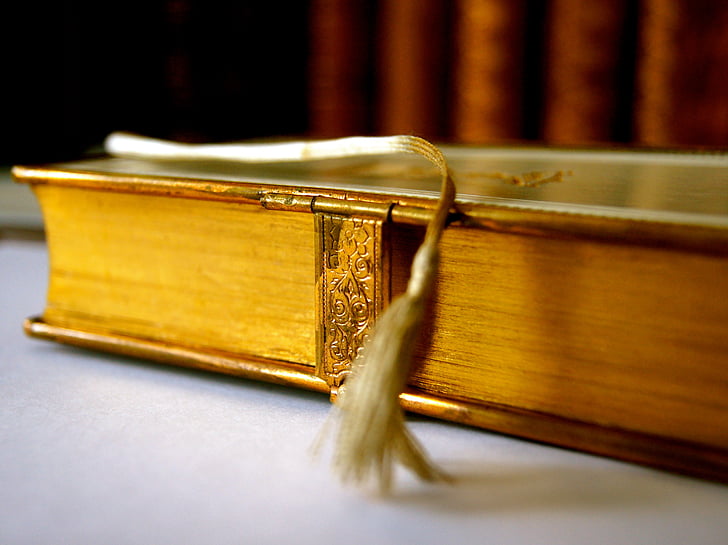 livre, Historiquement, antiquaire, vieux, Or, gilt edge, pages