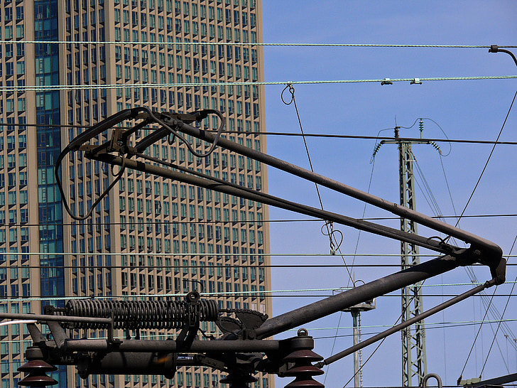 Trem, resistores de frenagem, 15 kv, telhado, einholm, einholmstromabnehmer, estrada de ferro