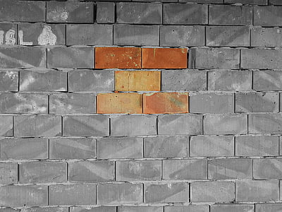 mur de briques, structure, coquille