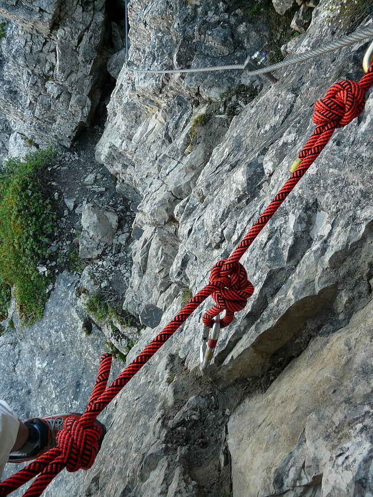 lano, horolezecké laná, odpojené, uzol, karabína, Zálohovanie, lano
