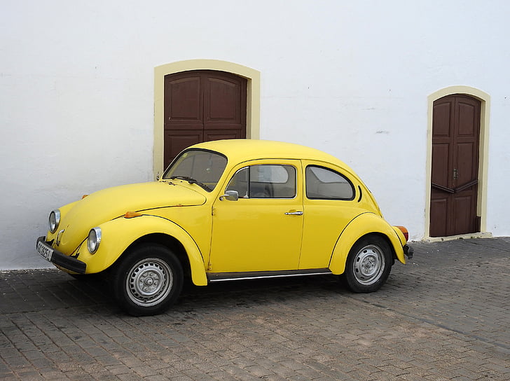 Scarabeo, VW, VW beetle, Volkswagen, Classic, vecchio, Scarabeo giallo