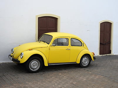 Besouro, VW, VW Fusca, Volkswagen, clássico, velho, Besouro amarelo