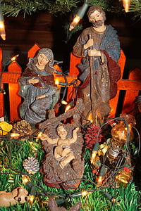 mangeoire, Jésus, famille, Christmas, naissance, Nativité, Christ