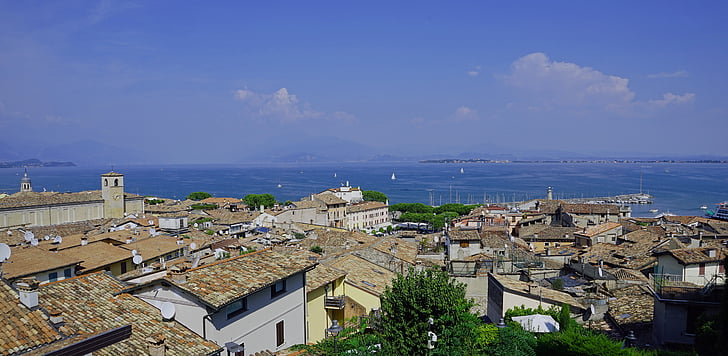 Desenzano, Garda, Ιταλία, στέγες, Lago, Λίμνη, σπίτια
